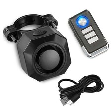 Wireless Anti-Theft Motorcycle Bike Alarm with Remote 110dB Vibration USB Charge