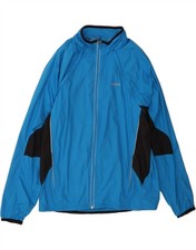 REEBOK Mens Tracksuit Top Jacket XL Blue Colourblock Polyester CM20