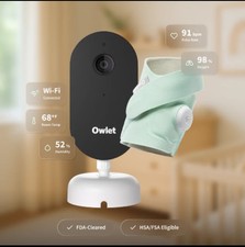Owlet Dream Duo Gen 3 Smart Baby Monitor - Sock  2K HD Cam - Mint - NEW