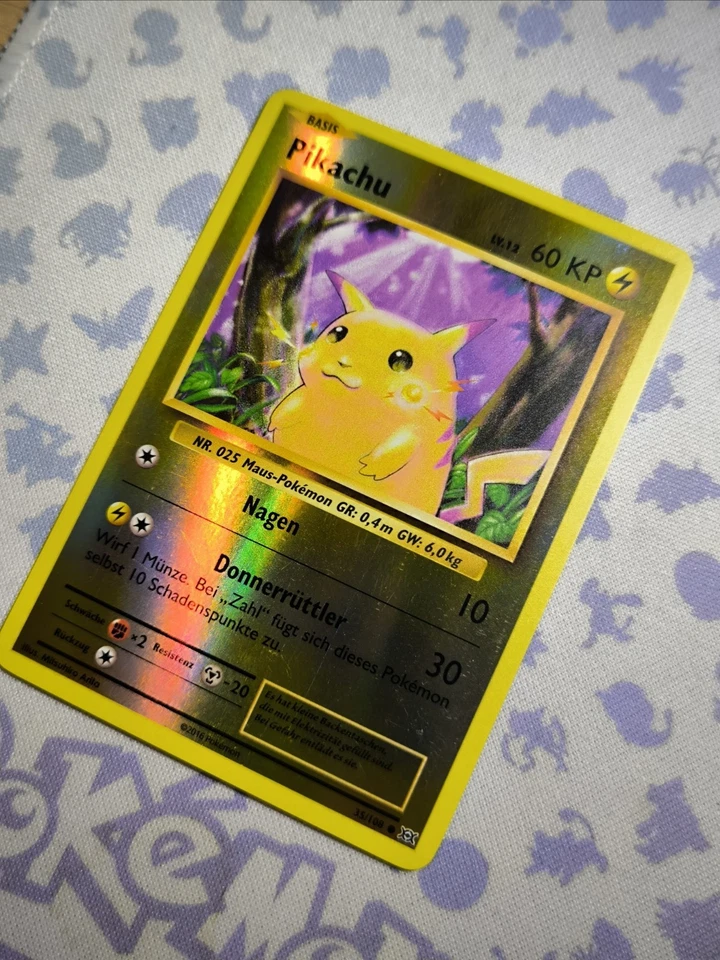 Pokemon Pikachu 🇩🇪 Reverse Holo Nm Evolution Card 2016 Og Karte 035 - Bild 4 von 4