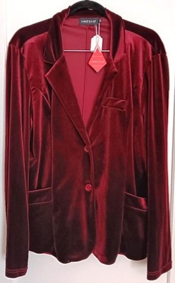 Mint Limit Red/Maroon Velvet Jacket size 2XL stretch w/ Pockets and Two Buttons