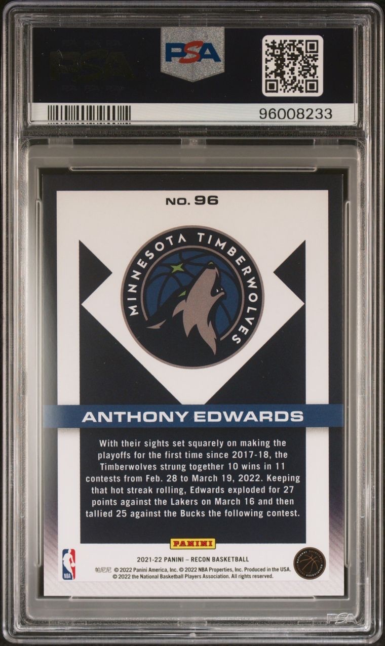 2021 Recon Anthony Edwards Holo Bronze, 18/299, PSA 9 view 2