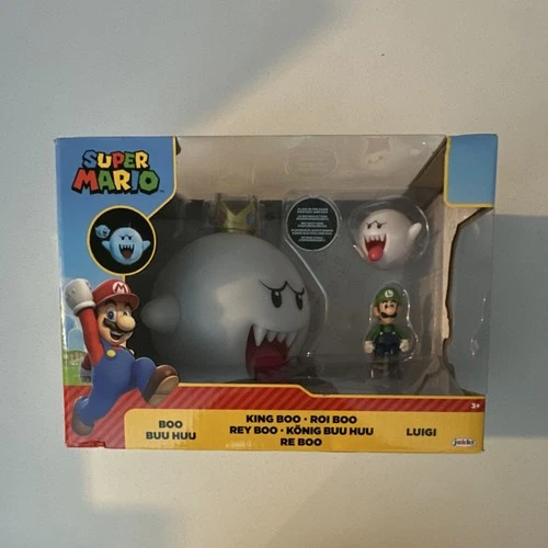 Jakks Pacific Super Mario King Boo, Boo & Luigi Glow in the Dark Figure Set