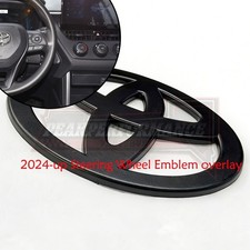 2024 2025 Steering Wheel Emblem Overlay For Rav4 3d Matte Blackout Badge Cover