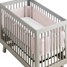 Breathablebaby Breathable Mesh Crib Liner Deluxe Ruffle Collection Blush Fits