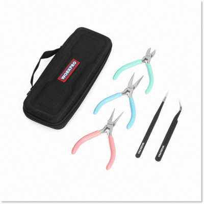 5-Piece Jewelry Pliers Set with Round Nose and Wire Cutters