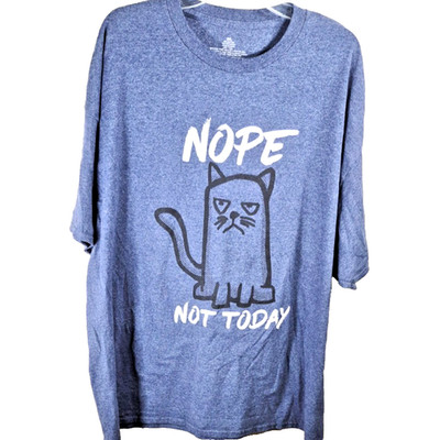 Kitty Cat Nope Not Today T-Shirt Blue Graphic Size 3XL