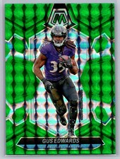 Gus Edwards 2024 Panini Mosaic Mosaic Green FOOTBALL #121 Los Angeles Chargers