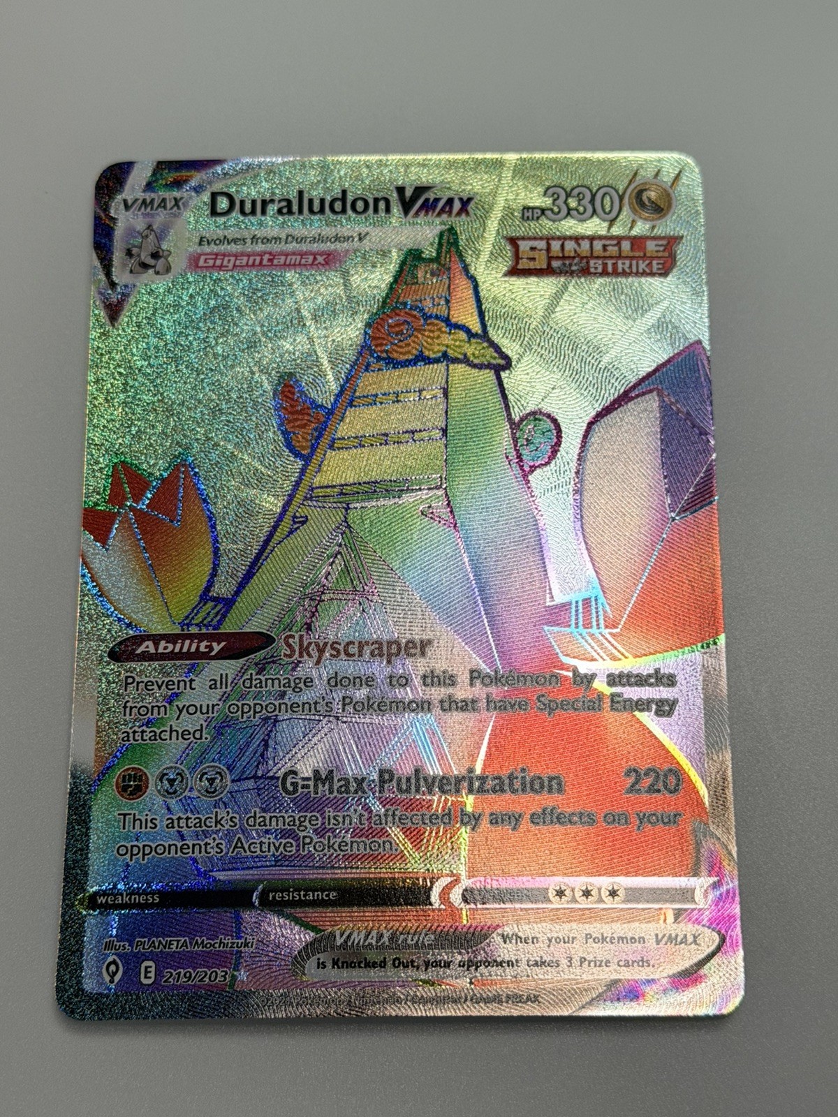 Duraludon VMAX (Alternate Art Secret) 220/203 SWSH07: Evolving Skies Holo