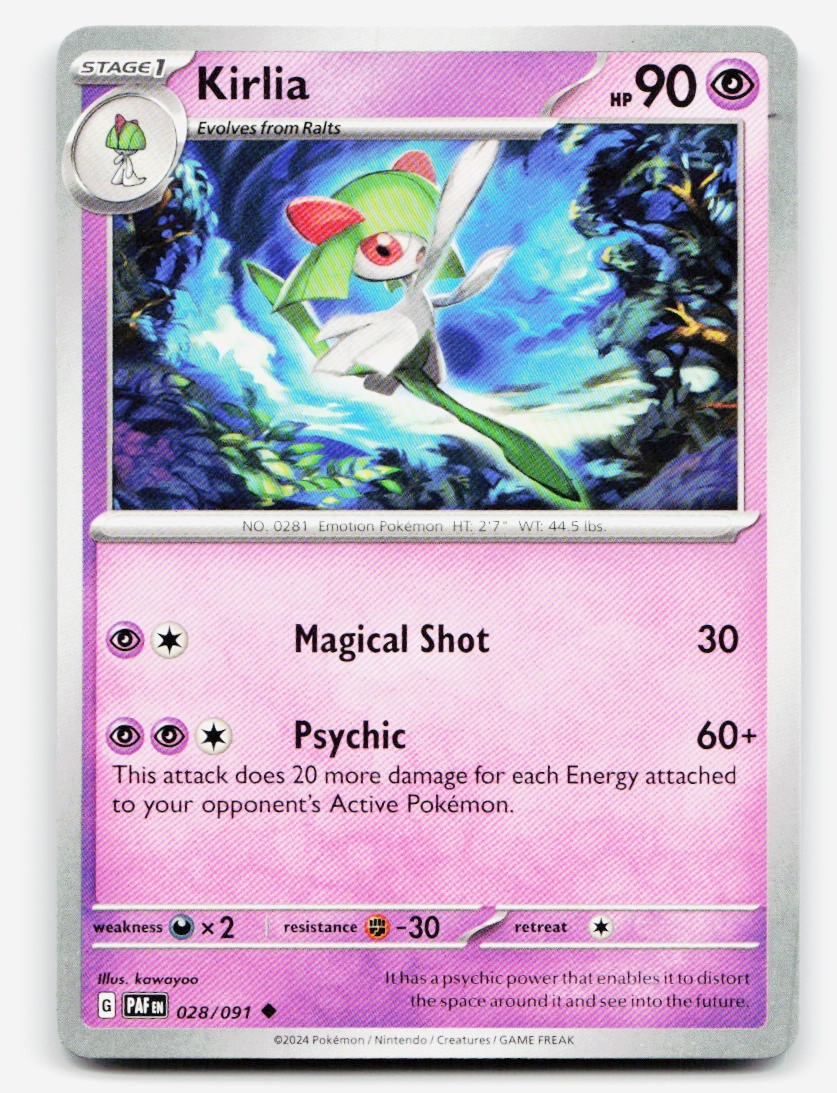 Kirlia Uncommon - PAF 028/091 EN NM Pokemon