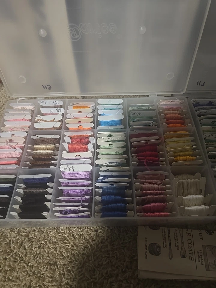 DMC Numbered Embroidery Floss Thread Lot of 360 Skeins & Partials in 3 Boxes  - Image 3 of 4