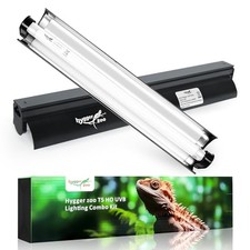 Hygger zoo T5 Reptile Light Fixture Combo Kit 8W UVB Bulb for Bearded Dragon