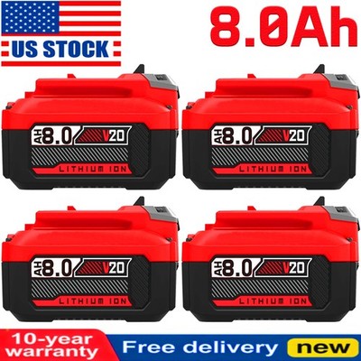 PACK For Craftsman 8.0Ah 20 Volt Max V20 Li-Ion Battery CMCB206 CMCB204 CMCB202