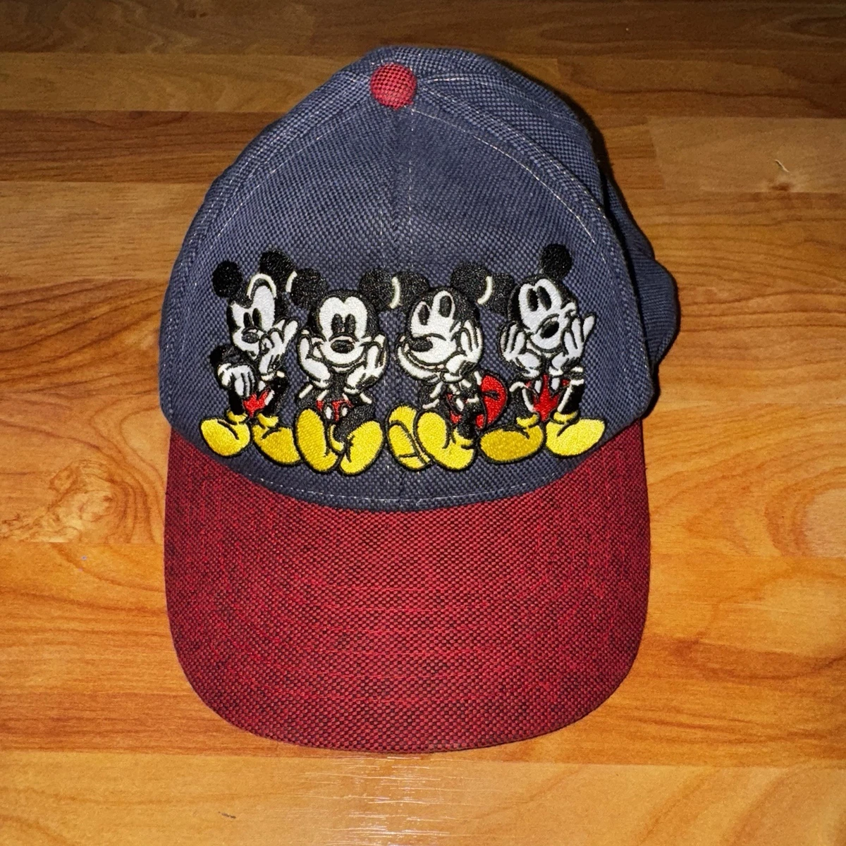 Vtg Disney Store Embroidered Mickey Mouse Hat 100% Cotton Red And Blue Rare OSFM Mickey Mouse Vintage 70s Walt Disney Snapback Hat - White  main image 4