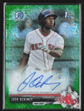 Josh Ockimey 2017 Bowman Chrome Green Shimmer Refractor Auto /99 #CPA-JO Boston