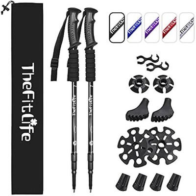 TheFitLife Wandern Walking Trekkingstöcke - 2er Pack mit Antishock und Quick Lock