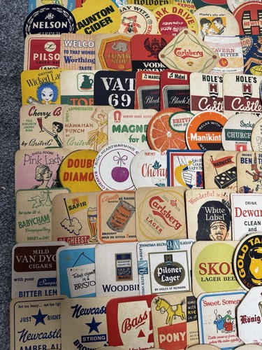 Vintage 245 Beer Mats Job Lot Breweriana Collectible 1950s 60s 70s 80s - Picture 4 of 20