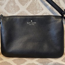 Kate Spade New York Black Pebbled Leather Crossbody Bag Adjustable Strap