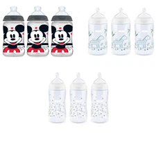 NUK Smooth Flow Anti Colic Baby Bottle, 10 oz, 3 Pack