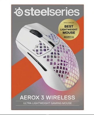 SteelSeries Aerox 3 Wireless Optical Gaming Mouse - Snow (2022 Edition)