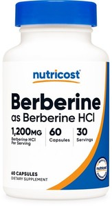 Nutricost Berberine HCl 600mg, 60 Capsules - Sans gluten, végétarien & Non-OGM