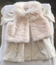 Girls Blueberi Boulevard Gold Print Holiday Dress  Jacket Set 3-6 mo's