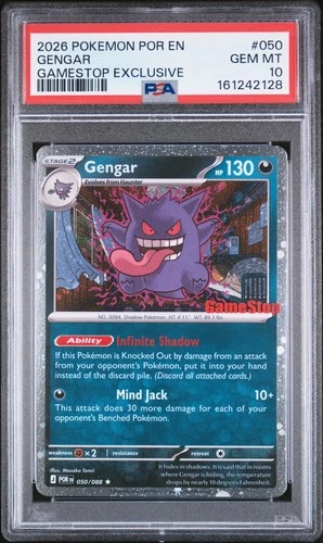 2026 POKEMON POR EN-PERFECT ORDER GAMESTOP EXCLUSIVE #050 GENGAR PSA 10