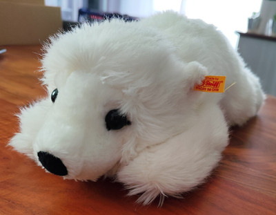 Steiff Eisbär 115110 ''Arco'' Kuscheltier Stofftier mit Fahne und Knopf, ca. 45 cm
