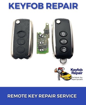 Reparatur Service für Bentley 3 Tasten Fernbedienung Schlüsselanhänger Gehäuse Schalter Ersatz