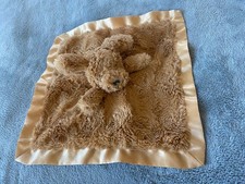 Cloud Island Puppy Dog Lovey Security Blanket Brown Satin Trim Soft Plush Toy