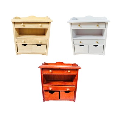 1/12 Skala Dollhouse Night Stand Drawer Cabinet Dollhouse Möbel Puppenhaus