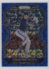 2021 Panini Prizm Tier III Blue Donut Circle 29/199 Christian Yelich #242 1ly0