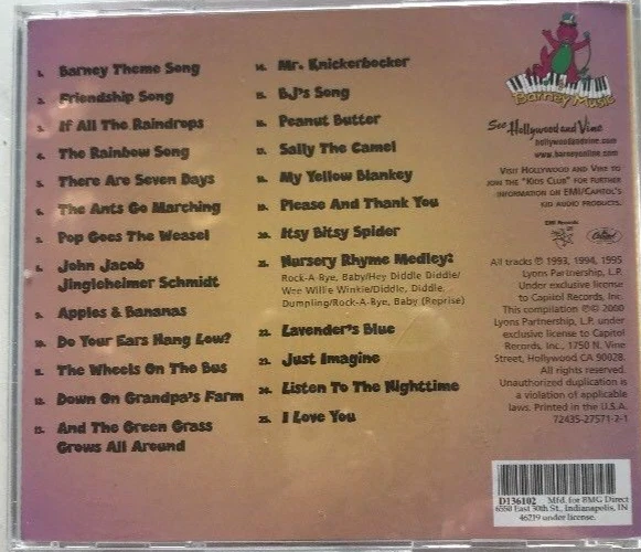 Barney's Greatest Hits: The Early Years Audio CD1993-5 Tested-Rare-Ships N 24hrs - Image 3 of 4