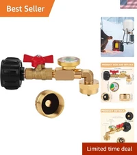 Propane Refill Adapter with Gauge - 1lb Bottle Cap Included for Safe Use