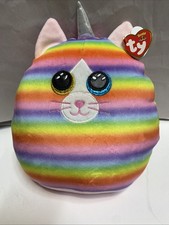 TY Squish-A-Boos Heather The Unicorn Cat Plush Rainbow Stuffed Animal 10" 2021