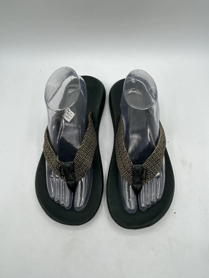 Sandalia Chanclas Chaco Chilso Para Hombre Talla 8 Negra Beige Tanga Sin Cordones Comodidad Foto 3 de 4