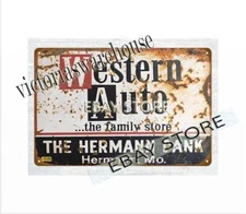 WESTERN AUTO THE FAMILY STORE metal tin sign garage wall art ideas