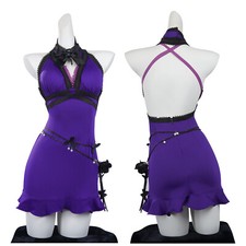 Final Fantasy VII Remake Tifa Lockhart Cosplay Purple Dress Clothing Costume