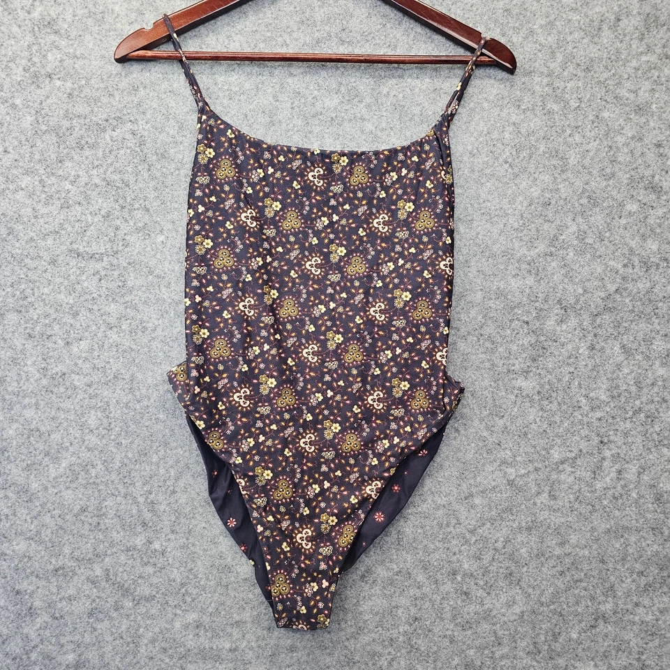 One Piece Swimsuit Womens S Blue Reversible Floral Tankini MADEWELL Second Wave - Image 2 of 4