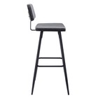 2PCS Upholstered Bar Stools PU Leather Counter Chairs Low Back Metal Frame Black — photo 9