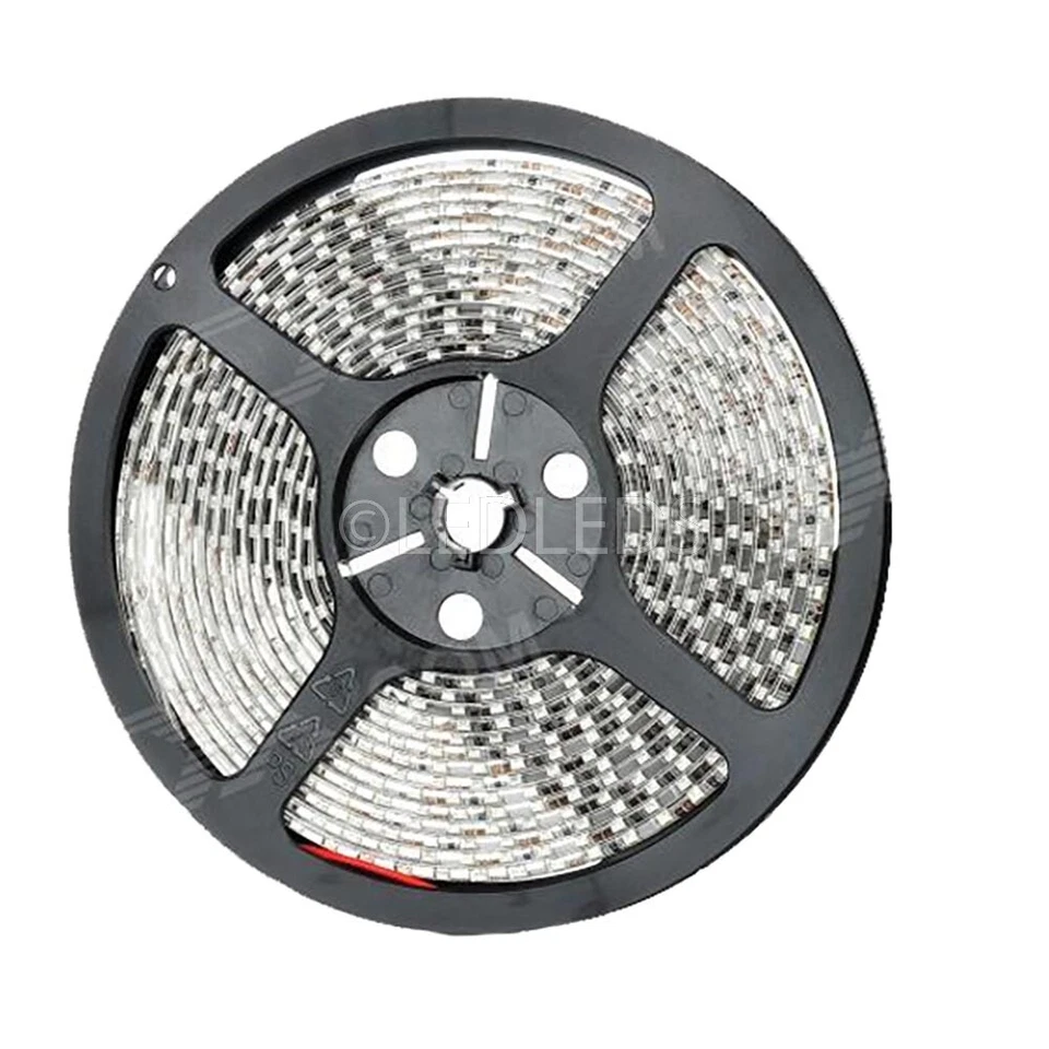 300 LED 3528 STRIP STRISCIA 5m 12V BIANCO LUCE VERDE IMPERMEABILE ip65 BARCA MET - Immagine 3 di 3