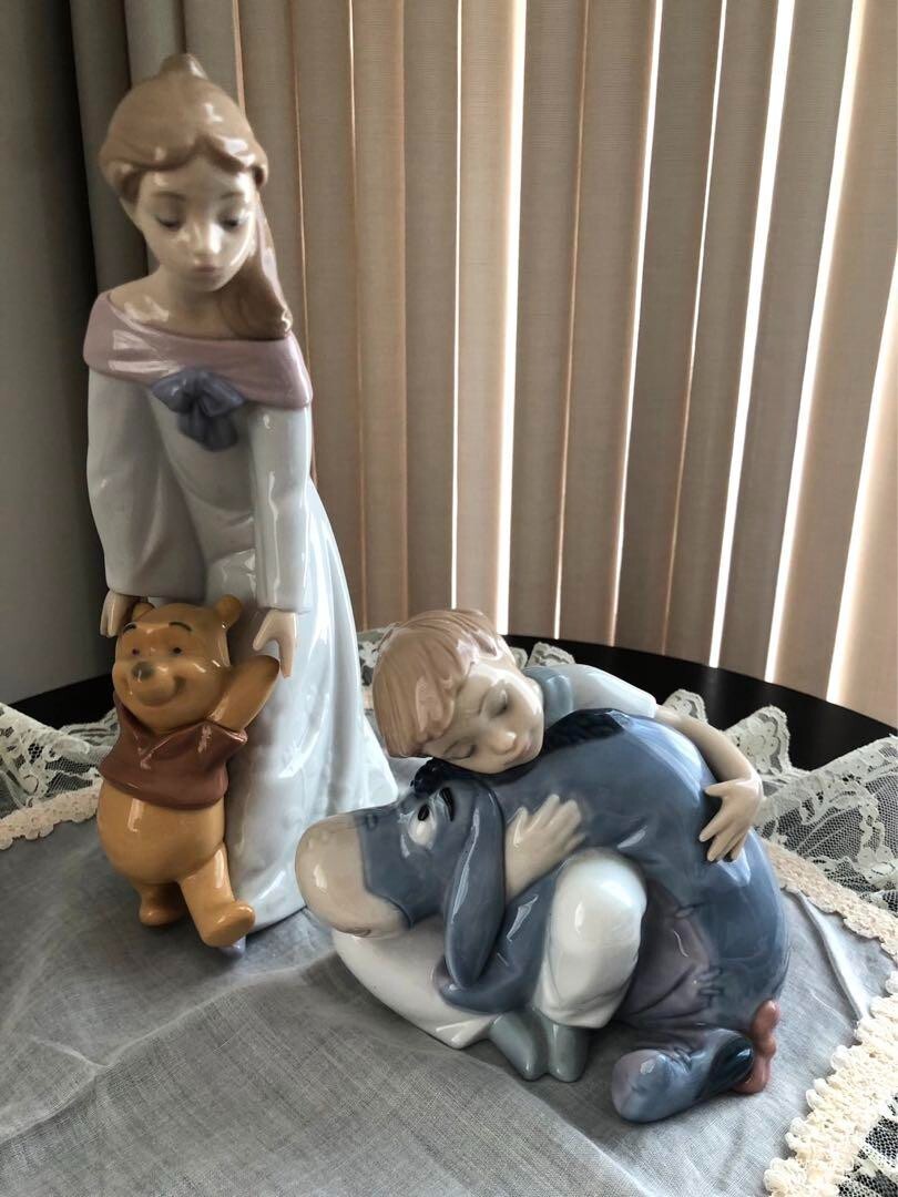Lladro nao Figurine Winnie the Pooh and Eeyore 2-piece Set Used
