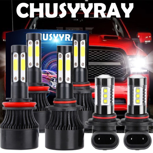 6X 9005+H11+9005 LED Headlight Bulbs High/Low Beam For Dodge Ram 1500