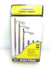 Woodland Scenics JP5630 HO Just Plug Lighting Wooden Pole Street Light 3 pack