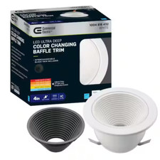 Commercial Electric 4 in. Low Glare Deep Baffle LED Recessed Trim Light