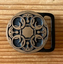 Vintage 70's Solid Brass Geometric "Baldric" Belt Buckle by TEG