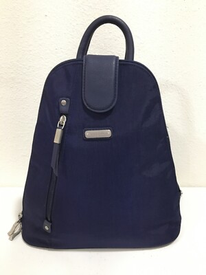 Baggallini Metro Blue Nylon Backpack Sling Bag Top Handle 