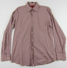 Hugo Boss Purple Striped Button Up Cotton Dress Shirt Sz XL