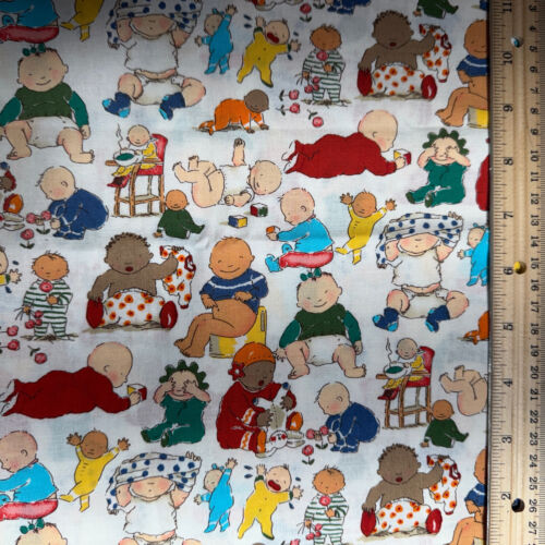 Rare Alexander Henry goo-goo 1 1/2 yard Cotton Quilt Fabric Craft Material #79 - Picture 2 of 2