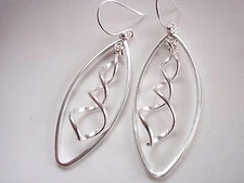 Double Helix in Hoop Dangle Earrings 925 Sterling Silver Corona Sun Jewelry